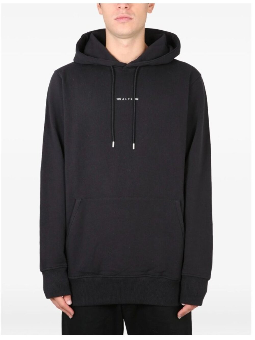 1017 ALYX 9SM logo-print pullover hoodie M Black Streetwear Trend Basics EUC